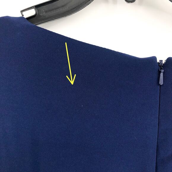 ALEX EVENINGS Round Embellished Cuff Gown Size 18 Navy Blue Keyhole Neck Ruched - Picture 11 of 13